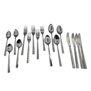 National stainless flatware korea 17 Pieces Forks Spoons Knives